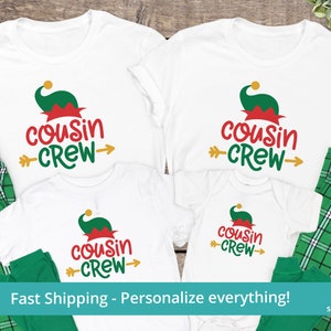 Personalized Cousin Crew Shirts, Cousin Christmas Shirts, Matching Cousin Christmas Outfits, Holiday Pajamas For Cousin Crew Christmas Pjs