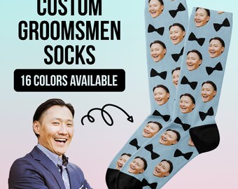 Personalized Groomsmen Socks With Faces, Groomsman Proposal Gift, Groom Socks Wedding, Gift For Best Man Socks, Groomsmen Gifts Personalized