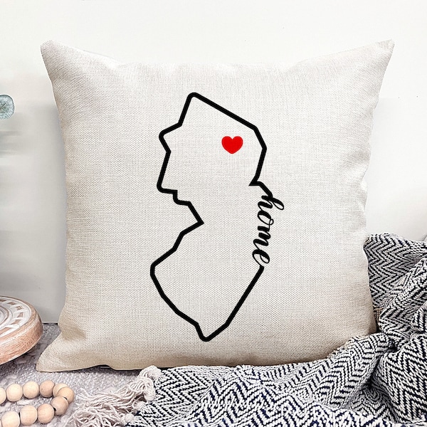 New Jersey Home Pillow, New Jersey Home Decor, New Jersey Pillow NJ Home Pillow, Personalized Home Pillow, Custom State Pillows, New Home