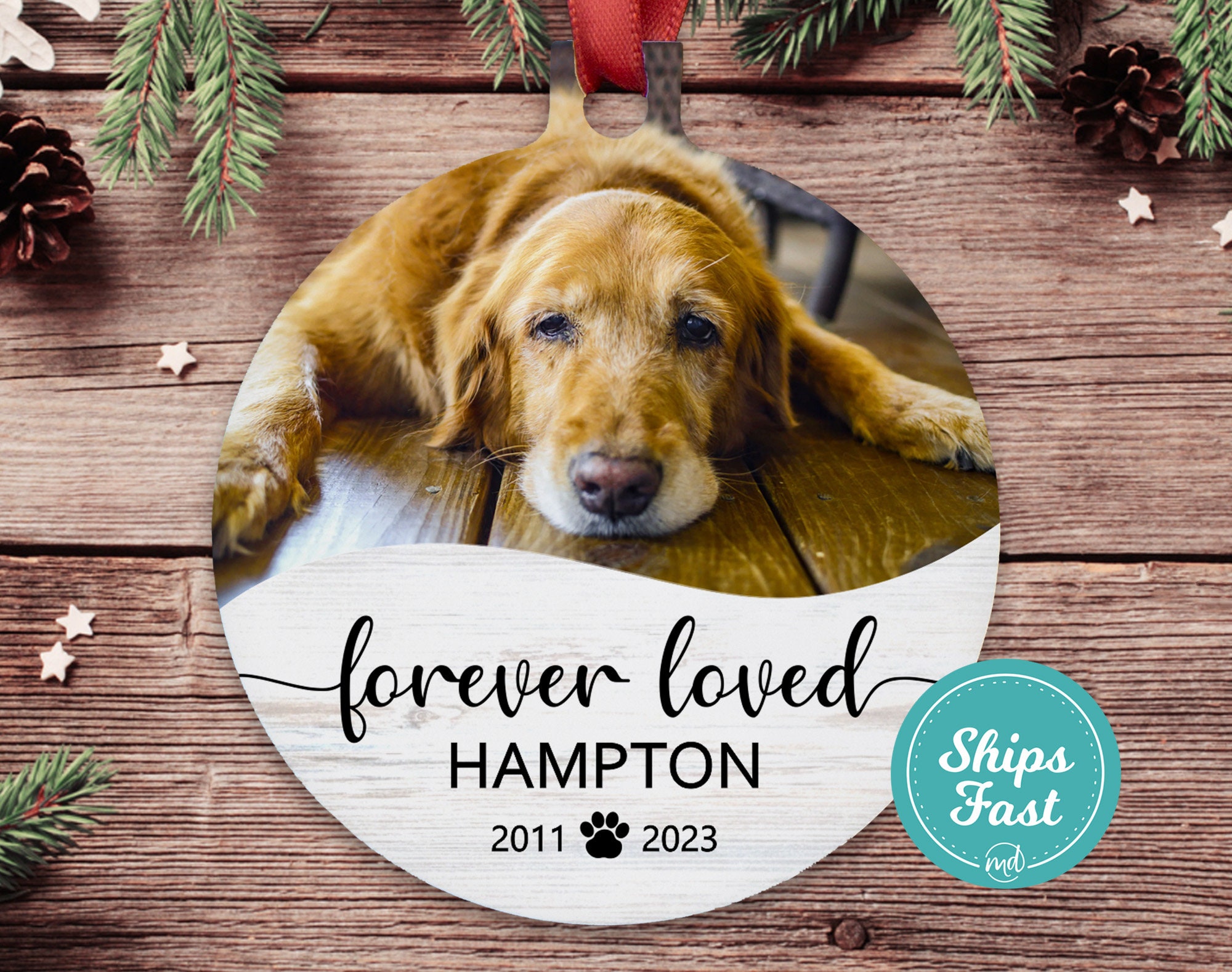 Forever Loved Dog Ornament, Dog Memorial Christmas Ornament
