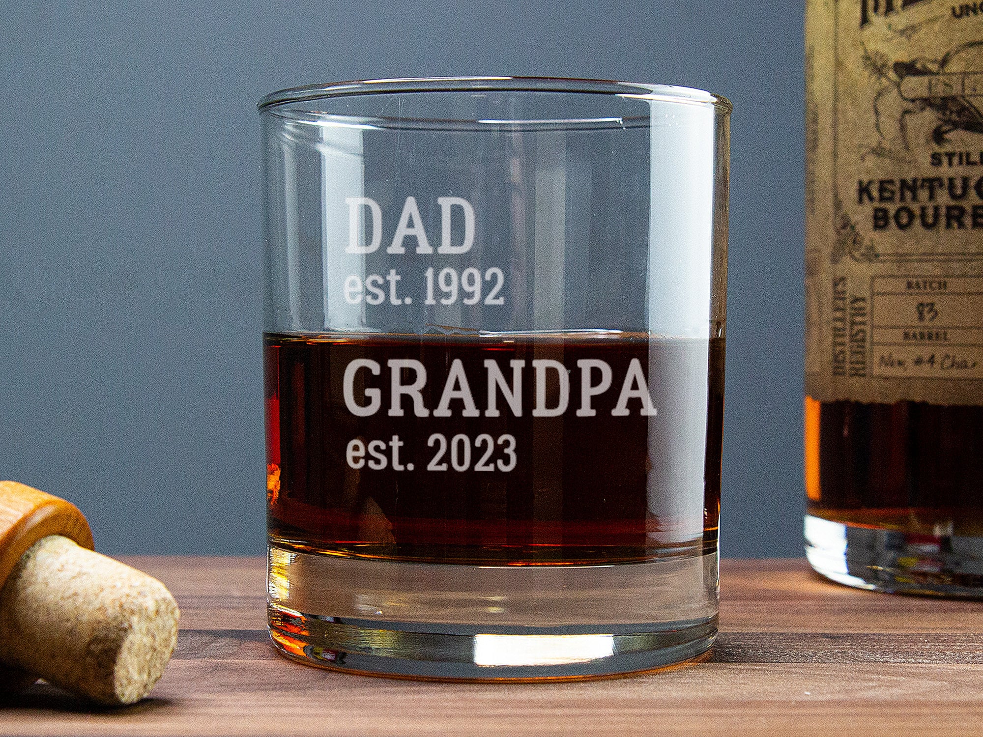 Reel Cool Grandpa - Funny Whiskey Rocks Glass - Fishing Gifts for Gran -  bevvee
