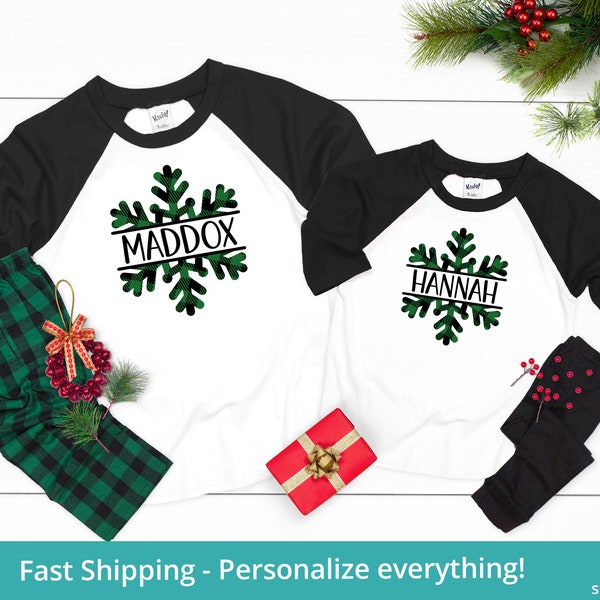 Snowflake Pajamas Toddler Christmas Shirt, Brother And Sister Christmas Pajamas, Sibling Christmas Pajamas, Kids Christmas Pajamas