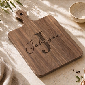 Engraved Cutting Board With Name, Hostess Gift Ideas, Customized Cutting Board, Couple Gifts, Charcuterie Board Personalized Hosting Decor