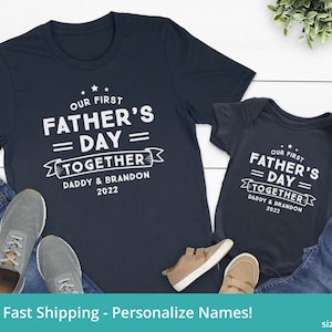 First Fathers Day Matching Shirts, Custom First Fathers Day Shirt, Fathers Day Shirt For Dad And Kids, Our First Fathers Day Matching Shirt