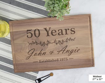 50th Anniversary Charcuterie Board, 50th Anniversary Gift For Couple, Custom Cutting Board, 50th Wedding Anniversary Gifts For Parents