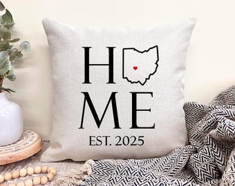 Ohio Pillow, Ohio Home Decor, Ohio Gifts, State Pillow Covers, Custom Home Pillow, Housewarming Gift Personalized, New State Gift