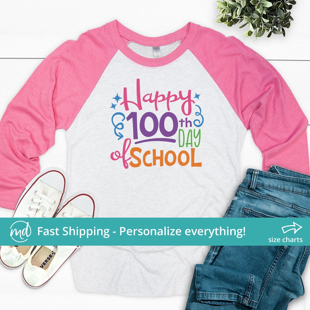 Happy 100th Day of School Shirt for Teacher, 100 Days of School Teacher ...