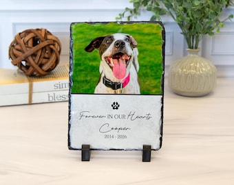 Pet Memorial Slate Stone, Personalized Dog Memorial Gift, Pet Memorial Plaque, Dog Remembrance Gift, Pet Portrait Memorial, Dog Loss Gift