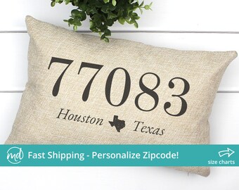 zip code pillows etsy
