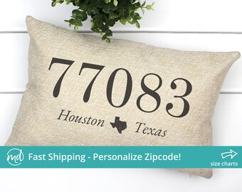 Personalized Zip Code Pillow, Address Pillow, Area Code Pillow, City State Pillow, New Homeowner Gift, Closing Gift for Buyers, Farmhouse