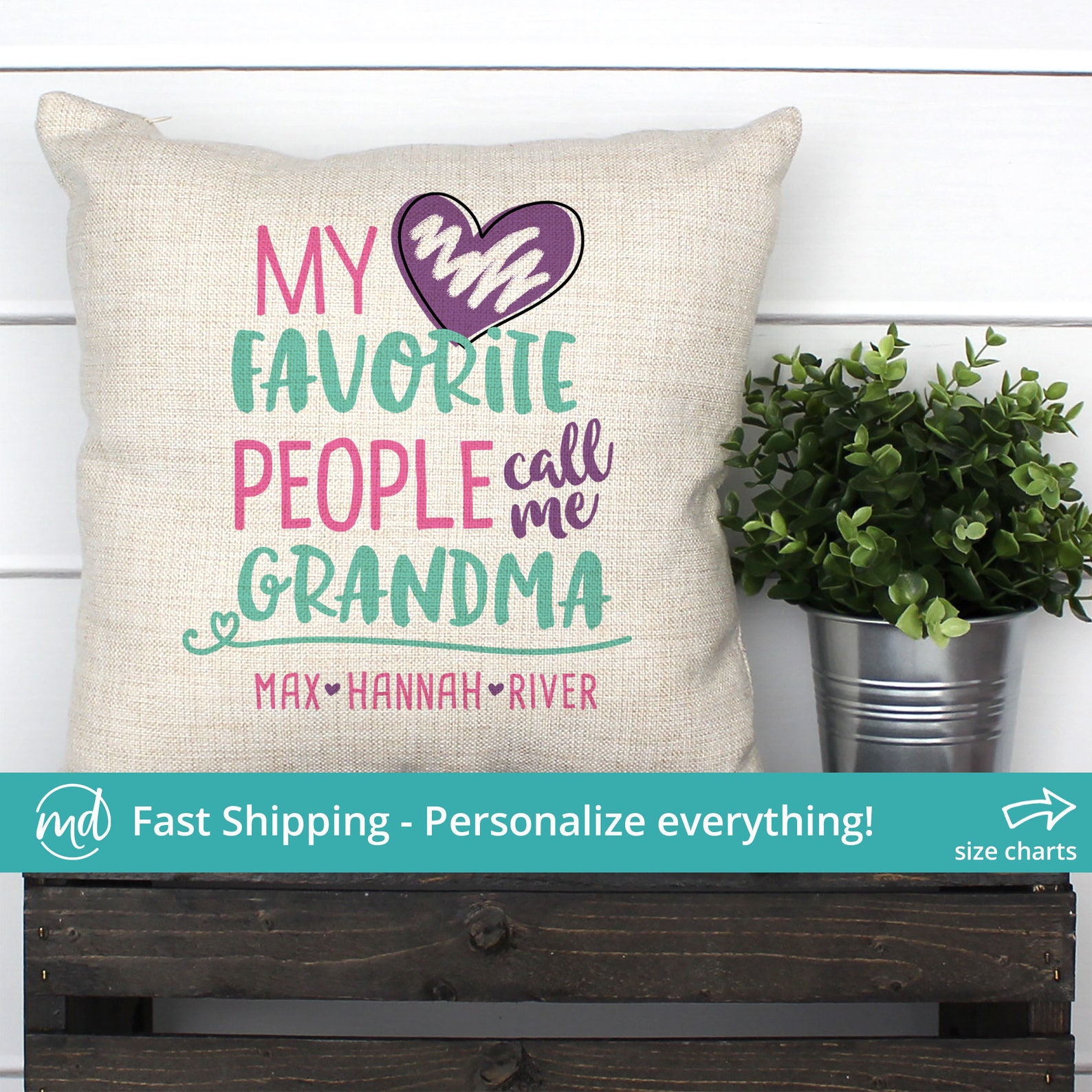 Personalized Grandma Pillow For Grandma Grandma Pillow With Etsy