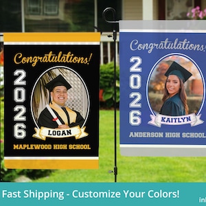 Graduation Garden Flag, Personalized Graduation Flag 2026 Graduate Flag, Graduation Yard Flag, Graduation Photo Garden Flag