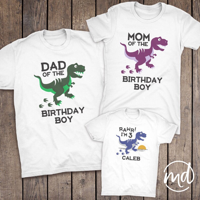 Dinosaur Birthday Matching Family Shirts Mom Dinosaur Dad | Etsy