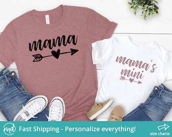 Mommy and Me Outfits Girl, Matching Mother Daughter Shirts For Mothers Day, Mama and Mamas Mini Shirt, Mama and Me Shirts, Mom and Daughter