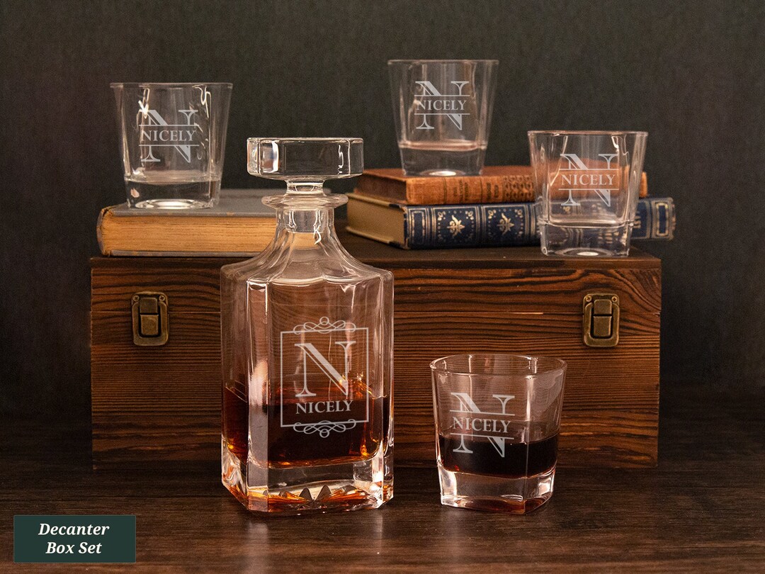 Engraved Whiskey Decanter Set With Box, Personalized Graduation Gifts ...