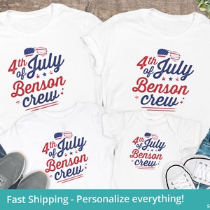 4th Of July Crew Shirts, Fourth Of July Family Shirts, Matching Family 4th Of July Shirts, Personalized 4th Of July Shirts