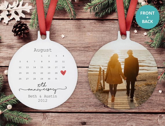 10th Anniversary Ornament, Personalized Christmas Ornament, 10th Anniversary Gifts, 10 Year Anniversary Ornament, Husband Anniversary Gift