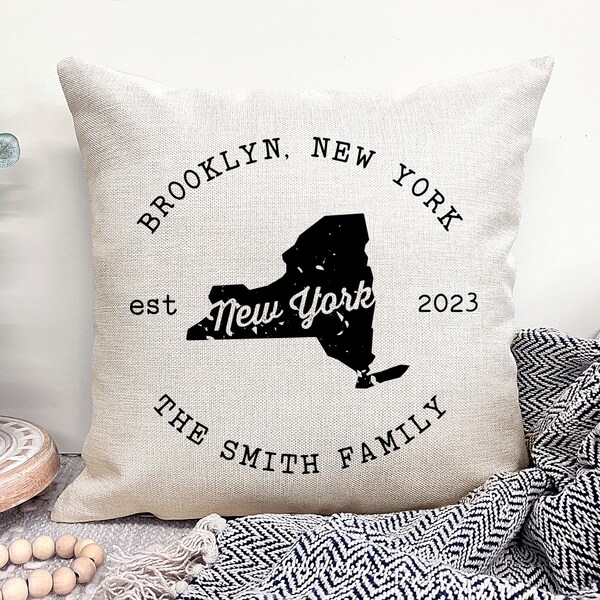 New York Pillow Etsy