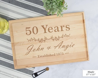 50th Anniversary Gift For Couple, Custom Charcuterie Board, Anniversary Cutting Board, 50th Wedding Anniversary Gifts Personalized