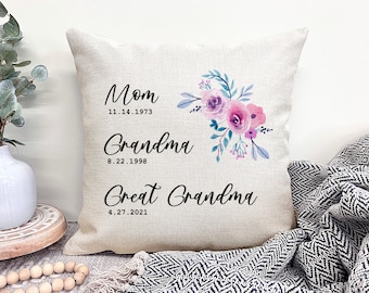 Christmas Gift For Great Grandma, Personalized Great Grandma Gifts, Great Grandma Pillow, Christmas Gift For Grandma, Great Grandmother Gift