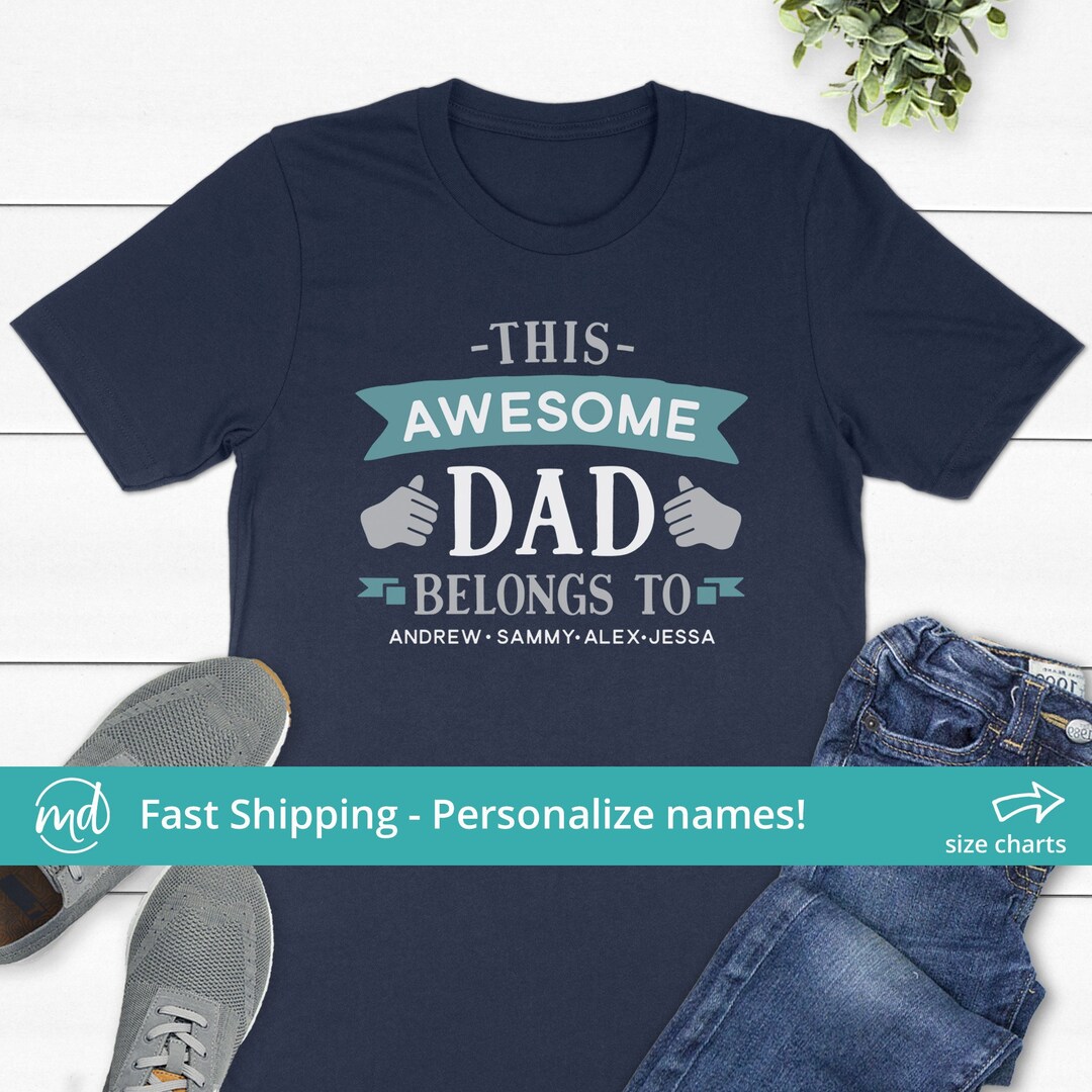 This Awesome Dad Belongs to Shirt Awesome Dad Tshirt - Etsy