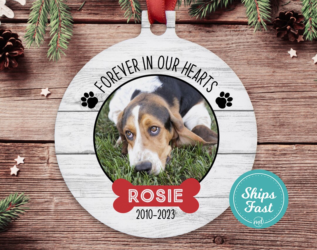 Personalized Dog Memorial Ornament With Photo, Dog Remembrance Ornament ...
