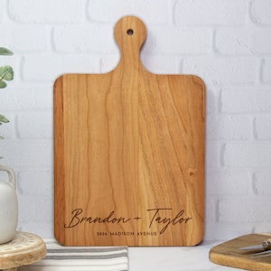 Custom Cutting Board With Address, First Home Gift, Personalized Charcuterie Board, House Warming Gift New Home, Real Estate Closing Gift