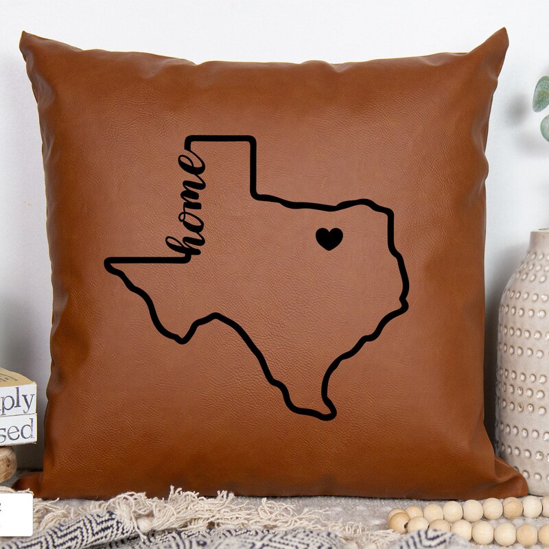 Embroidered Texas Cities Pillow Cover