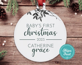 Personalized Babys First Christmas Ornament 2024, First Christmas Ornament Baby, New Baby Ornament, Baby Girl Ornament For New Baby