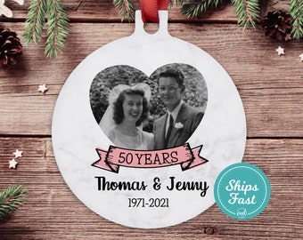 Personalized Wedding Anniversary Ornament, Couples Ornament Personalized, Anniversary Gifts For Couples, Picture Ornament Personalized