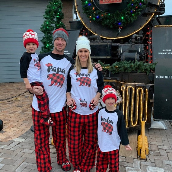 Family Christmas Pajamas Set Free Shipping Holiday Pajamas for Family Matching Christmas Pajamas Family Matching Bear Christmas Pjs Etsy Canada