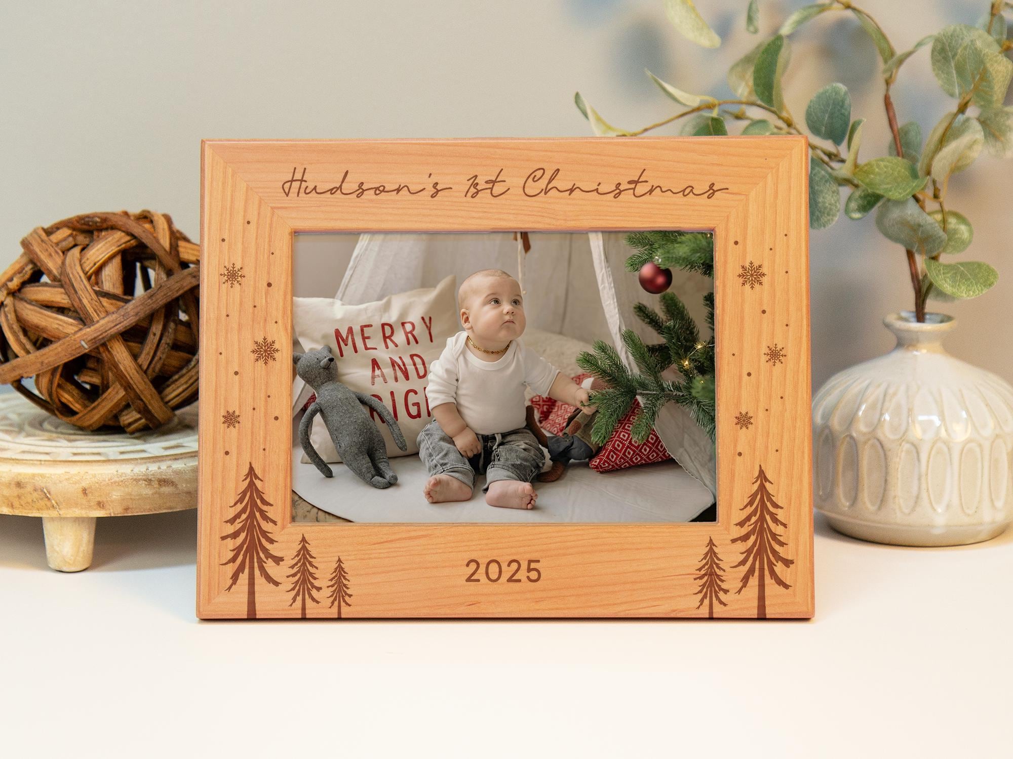 Baby First Christmas Picture Frame Personalized, My 1st Christmas Photo ...