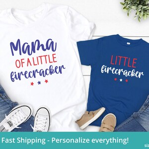 Mama Of A Little Firecracker Shirt, Mom And Me 4th Of July Shirt, Mother Daughter 4th Of July Outfit, Fourth Of July Matching Shirts