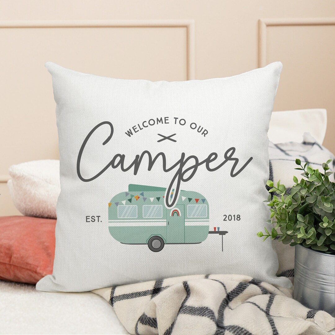 to Our Camper Pillow, Camper Decor Inside, RV Gifts for Couples, Travel Trailer