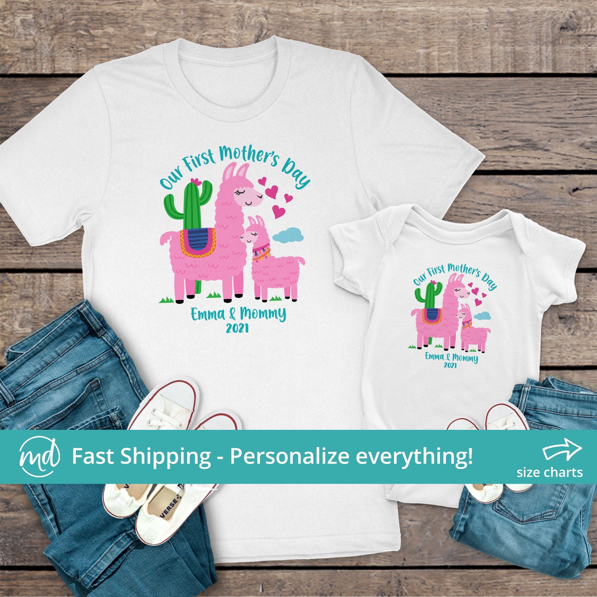 my first mother's day matching outfits