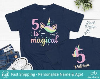 5th Birthday Unicorn Shirt, Unicorn Birthday Shirt 5 Year Old Unicorn Shirt, Rainbow Unicorn Birthday Shirt, Unicorn 5th Birthday Shirt