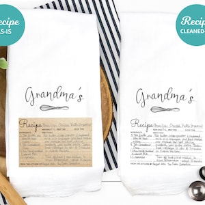 Handwritten Recipe Tea Towel Recipe Towel Personalized Recipe Kitchen Towel With Recipe, Family Recipe Towel, Recipe Dish Towel