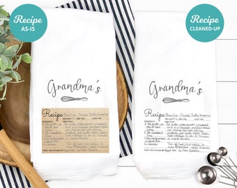 Recipe Towel Handwritten Recipe Gift, Custom Mothers Day Gift From Daughter, Custom Recipe Tea Towel, Grandma Mothers Day Gifts For Mom