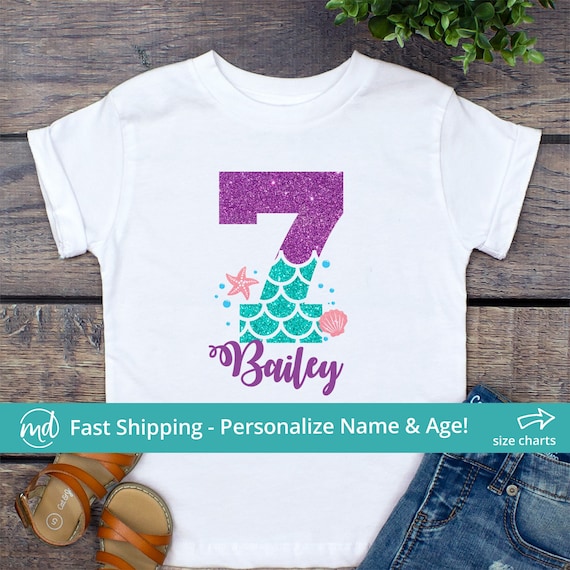 Kids Kids 7th Birthday Mermaid Shirt Birthday Shirts For Girl 7 Kids Kids 7th Birthday Mermaid Shirt Birthday Shirts For Girl 7