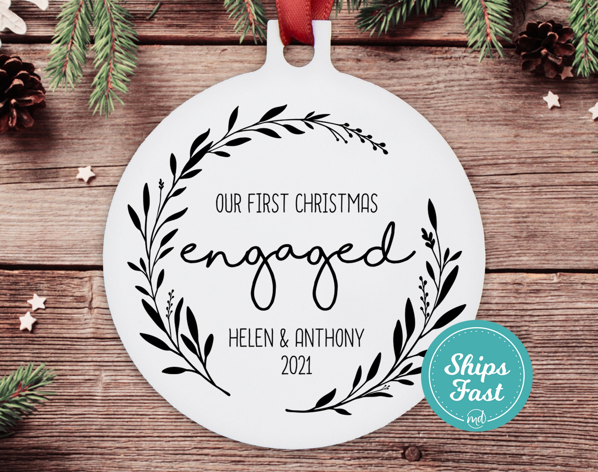 Our First Christmas Engaged 2021 Ornament Our First Christmas | Etsy