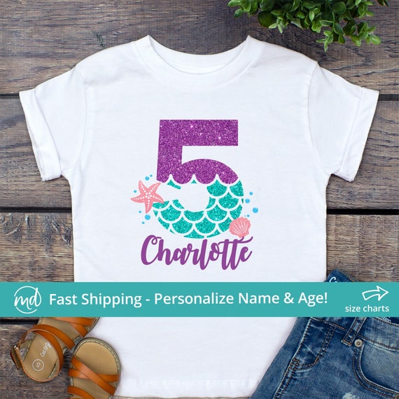 5th Birthday Girl Of Mermaid T-Shirt 5 Years Old Mermaid 5th Birthday Girl Of Mermaid T-Shirt 5 Years Old Mermaid