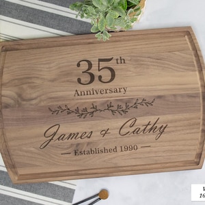 35th Anniversary Cutting Board, 35th Anniversary Gift For Friends, 35th Wedding Anniversary Gift Idea For Wife, Personalized Cutting Boards