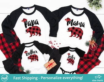 Family Christmas Pajamas Bear, Matching Christmas Pajamas Family, Family Bear Christmas Pajamas Family, Matching Christmas Family Shirts