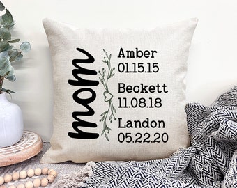 Personalized Mothers Day Gifts For Mom, Mom Pillow Custom Pillow Cover, Mom Mothers Day Gift for Her, Mom Gifts With Kids Names, Mama Gifts