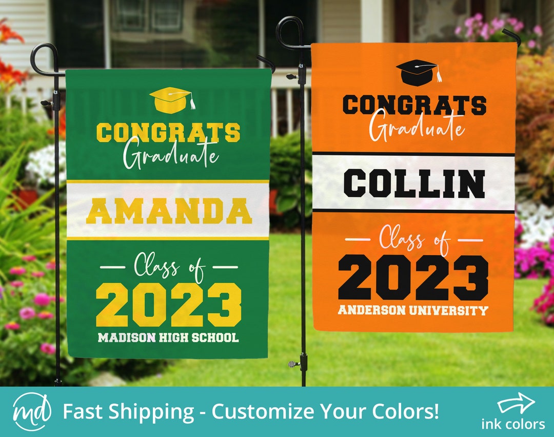 Class of 2023 Garden Flag, Personalized Graduation 2023 Garden Flag