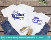 Big Brother Little Brother Shirts, Big Brother Shirt Personalized Little Brother Shirt, Matching Brother Outfits, Baby Brother Shirt Custom