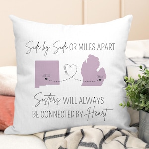 Sister Long Distance Pillow, Sister Birthday Gift From Sister Pillow, Custom Sister Gifts, Pillow For Sister, Gifts For Sister Distance Gift