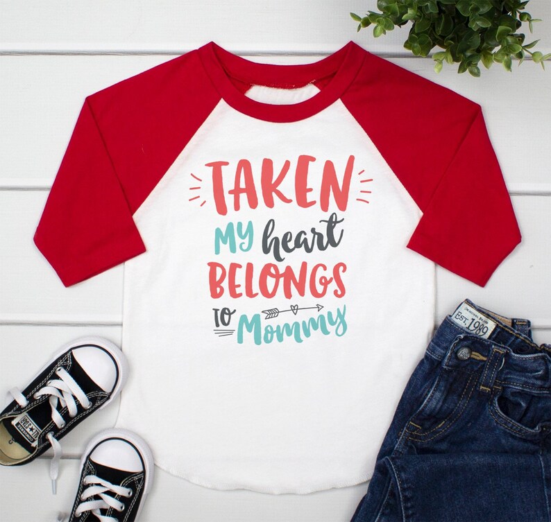 Toddler Boy Valentine Shirt My Heart Belongs to Mommy Shirt Etsy