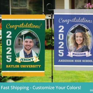 Graduation Garden Flag, Personalized Graduation Flag 2025 Graduate Flag, Graduation Yard Flag, Graduation Photo Garden Flag