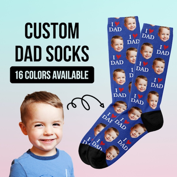Fathers Day Socks With Kids Face Etsy